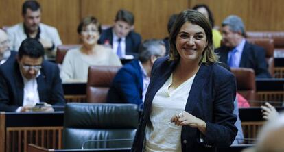 Elena Cortes, en una sesi&oacute;n del Parlamento andaluz.