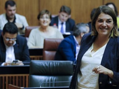 Elena Cortes, en una sesi&oacute;n del Parlamento andaluz.
