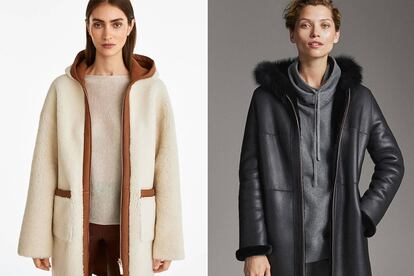 A la izquierda, abrigo de Uterqüe (899 euros). A la derecha, un diseño de Massimo Dutti (999 euros).