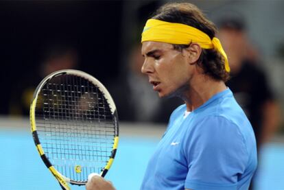 Rafa Nadal, durante el partido ante Isner.