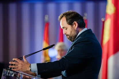 El presidente del PP de Castilla-La Mancha, Paco Núñez el pasado día 22 de abril en la presentación de su programa electoral en Toledo.