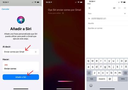 Cómo redactar mensajes de Gmail a través de Siri.