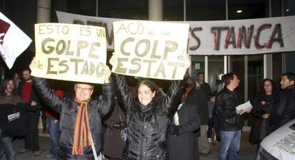 Manifestaci&oacute;n contra el cierre de RTVV en la ciudad de Alicante.