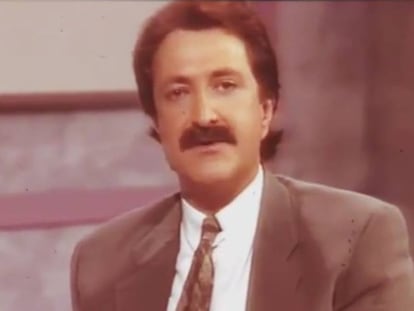 Paco Lobatón en uno de los programas de 'Quién sabe dónde' dedicado al caso Alcàsser en 1993.