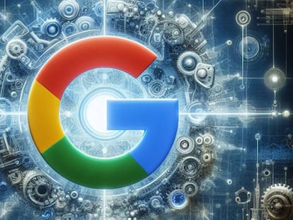 Logo de Google con fondo IA