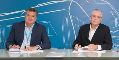 Los presidentes de Stadler y Renfe, Íñigo Parra e Isaías Táboas, respectivamente.