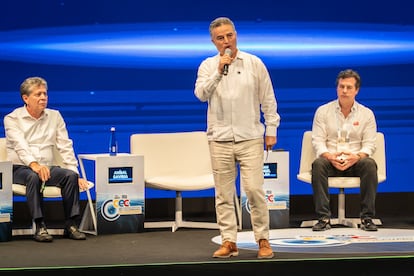 Aníbal Gaviria, durante el décimo Congreso de la ANDI, en Cartagena (Colombia), el 15 de agosto de 2025.