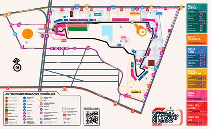Mapa del evento en el Autódromo Hermanos Rodríguez.