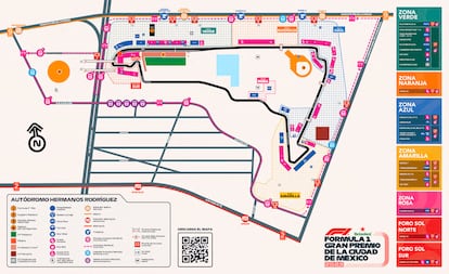 Mapa del evento en el Autódromo Hermanos Rodríguez.