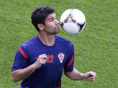 Eduardo, en un entrenamiento de Croacia