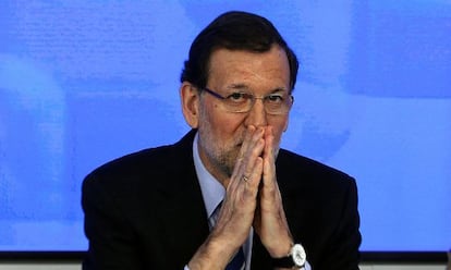Mariano Rajoy, en la sede del PP.