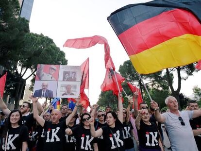 Manifestación contra el Gobierno de Edi Rama en Tirana (Albania).