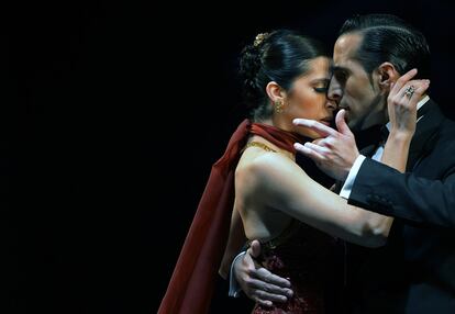 Yesica Esquivel y Ariel Leguizamon, pareja argentina durante su intervención en la ronda de semifinales.