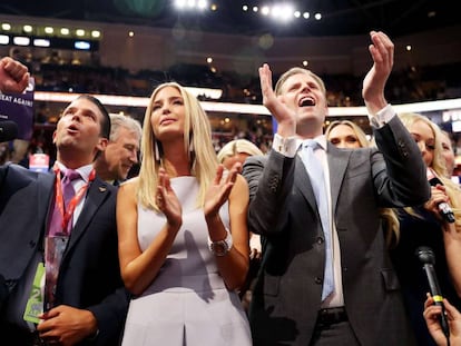 Donald Trump's three children celebrate their father's nomination.