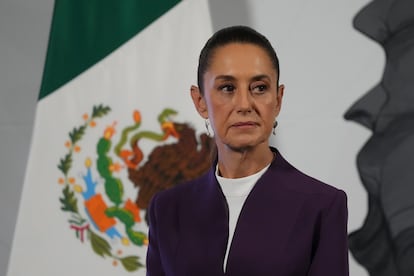 Claudia Sheinbaum durante la conferencia matutina del 4 de marzo de 2025, en Palacio Nacional.