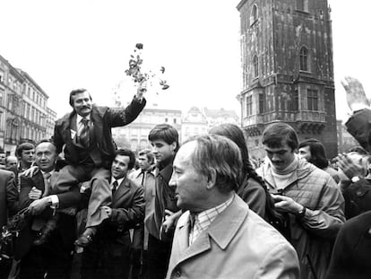 Lech Walesa, en un acto en Cracovia en 1980.