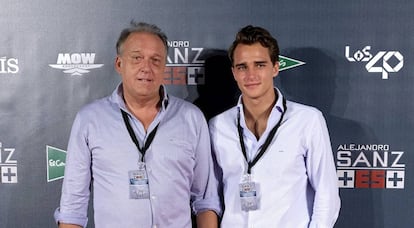 Pepe Barroso, padre e hijo, en el concierto de Alejandro Sanz en Madrid en junio de 2017.