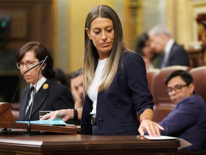 La portavoz de Junts, Miriam Nogueras, en una votación de investidura en esta XV legislatura.