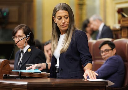 La portavoz de Junts, Miriam Nogueras, en una votación de investidura en esta XV legislatura.
