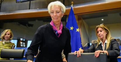 Christine Lagarde, presidenta del Banco Central Europeo, en el Parlamento Europeo.
