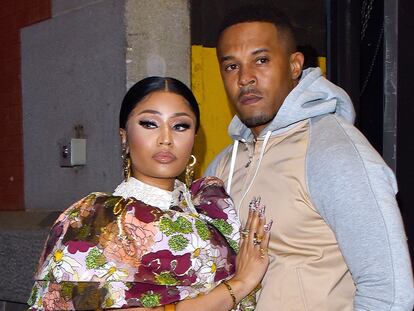 Nicki Minaj y su marido Kenneth Petty en Nueva York en febrero de 2020.