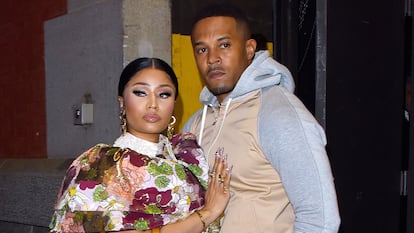 Nicki Minaj y su marido Kenneth Petty en Nueva York en febrero de 2020.