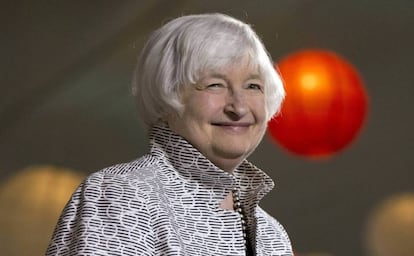 Janet Yellen, en la Universidad de Brown, en 2018.