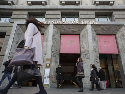 El lujoso hotel Mandarin Oriental, situado en el Passeig de Gr&agrave;cia de Barcelona.