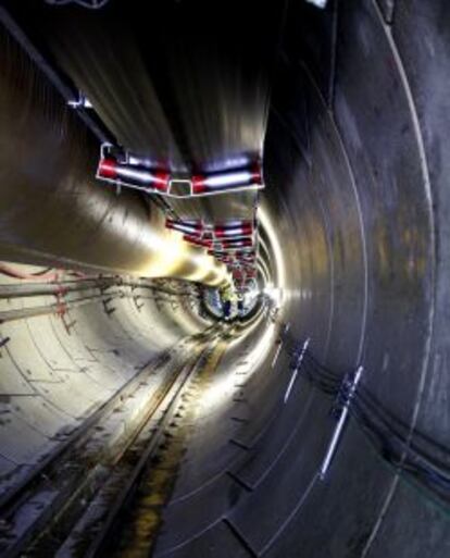 Túnel que atraviesa los Pirineos y forma parte de la nueva línea con Francia inaugurada este año.