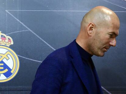 Zinedine Zidane el 31 de mayo, después de anunciar su decisión de no seguir como entrenador del Real Madrid.  
