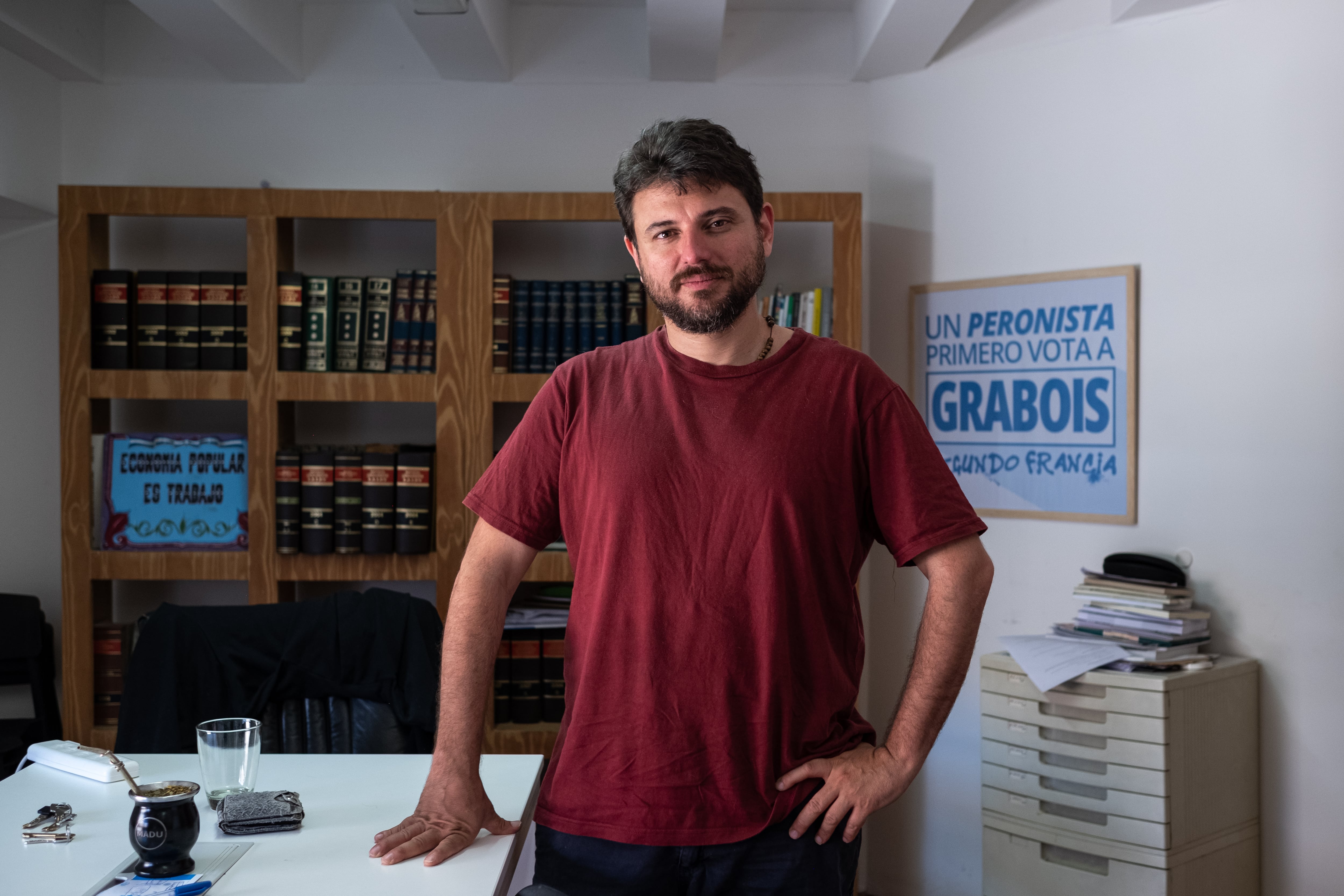 Juan Grabois en su oficina en Vicente López, Buenos Aires, el 12 diciembre 2023. 