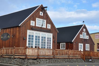 Típicas casas de madera de la localidad ballenera.