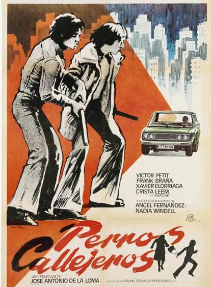 Cartel de la película "Perros Callejeros". José Antonio de la Loma - 1977