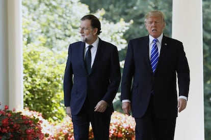 Mariano Rajoy con Donald Trump en la Casa Blanca.