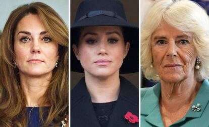 Kate Middleton, Meghan Markle y Camila de Cornualles.