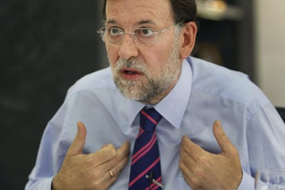 Mariano Rajoy, durante la entrevista con EL PAÍS publicada el pasado domingo.