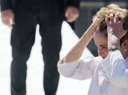 Dilma Rousseff durante sua despedida do Planalto.