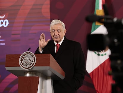 Andrés Manuel López Obrador, durante su conferencia matutina de este miércoles.