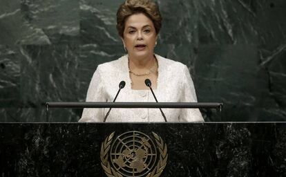 Dilma Rousseff, este viernes en su discurso ante la ONU, en Nueva York.