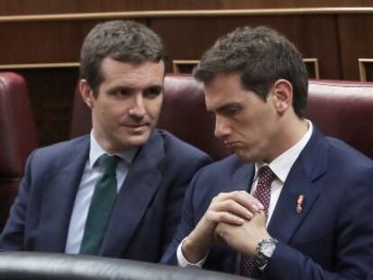 Ciudadanos y Vox niegan en las Cortes la alianza que persigue Pablo Casado para las elecciones  “No hay oposición de coalición”