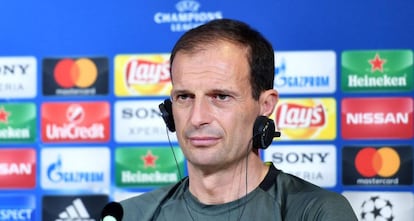 El entrenador de la Juventus, Massimiliano Allegri, en la rueda de prensa de este lunes.