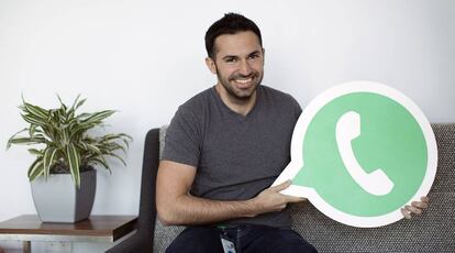 Santiago Pina Ros en las oficinas de WhatsApp, en Mountain View (California).