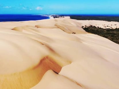 La gigantesca duna de arena de 37 kilómetros de la isla de Bazaruto.