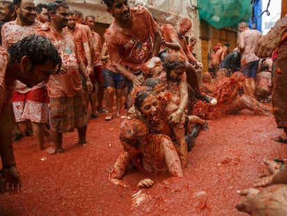 The La Tomatina tomato throwing festival in Buñol, Valencia.