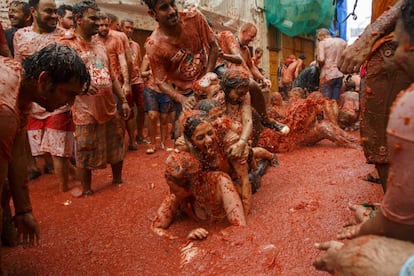 The La Tomatina tomato throwing festival in Buñol, Valencia.