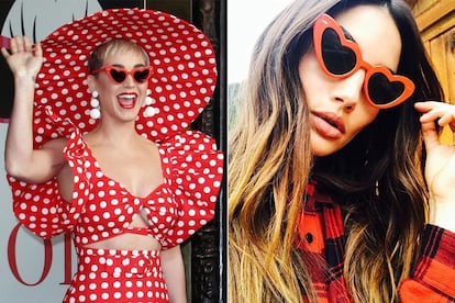 Katy Perry y Lily Aldridge con gafas de Takesh.