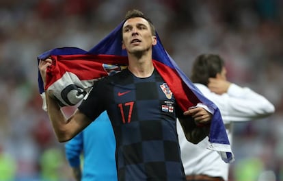 Mandzukic celebra el pase de Croacia a la final del Mundial.