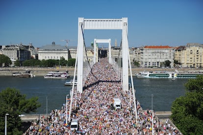 Vista de las calles de Budapest el pasado 28 de junio durante la manifestación del Orgullo.