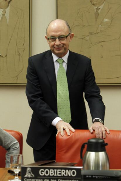 El ministro de Hacienda, Cristóbal Montoro, ayer.