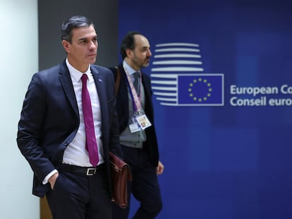 El presidente del Gobierno español, Pedro Sánchez, asiste a la cumbre de líderes de la Unión Europea, en Bruselas.